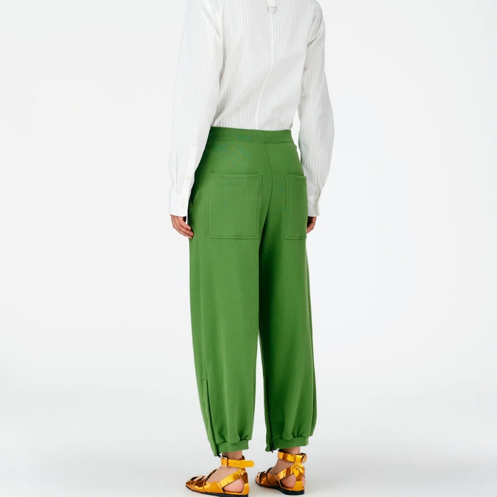 Green TIBI cropped sweatpants  with zipper. Medium